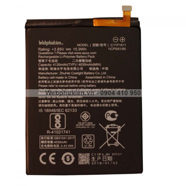Pin Asus Zenfone 3 Max 5.2 X008, ZC520TL - C11P1611- 4130mAh Original Battery