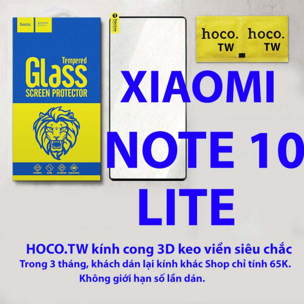 Kính cường lực Xiaomi Mi Note 10 Lite hiệu Hoco.tw