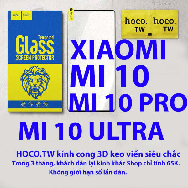 Kính cường lực Xiaomi Mi 10, Mi 10 Pro, Mi 10 Ultra hiệu Hoco.tw