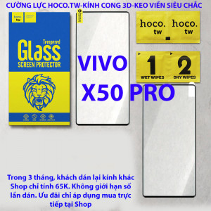 Kính cường lực Vivo X50 Pro hiệu Hoco.tw (Đen)