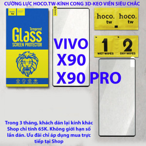 Kính cường lực Vivo X90, X90 Pro hiệu Hoco.tw (Đen)