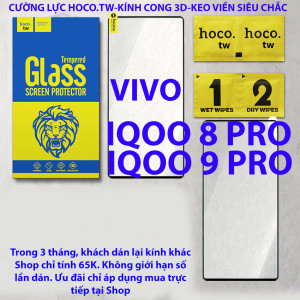 Kính cường lực Vivo IQOO 8 Pro, IQOO 9 Pro hiệu Hoco.tw (Đen)
