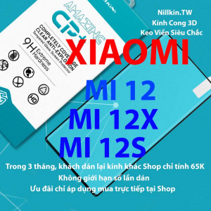 Kính cường lực Xiaomi Mi 12, Mi 12X, Mi 12S hiệu Nillkin.tw