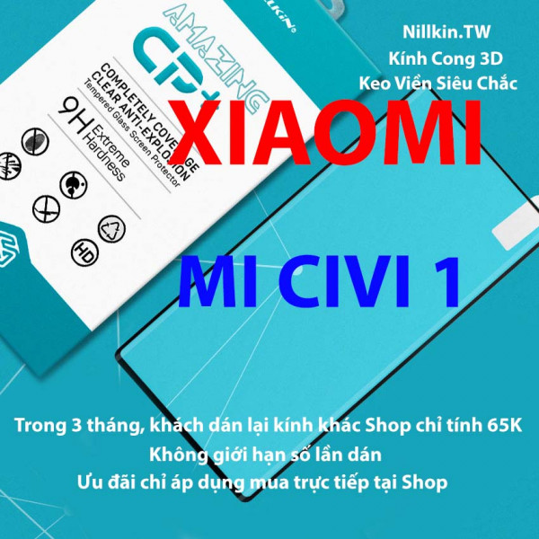 Kính cường lực Xiaomi Mi Civi 1 hiệu Nillkin.tw