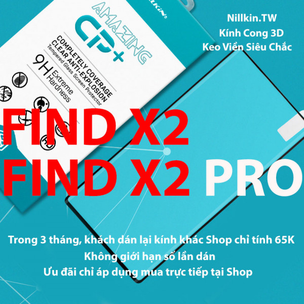 Kính cường lực Oppo Find X2, Find X2 Pro hiệu Nillkin.tw