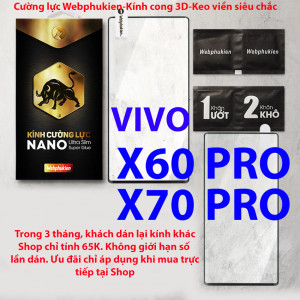 Kính cường lực Vivo X60 Pro, X70 Pro hiệu Webphukien