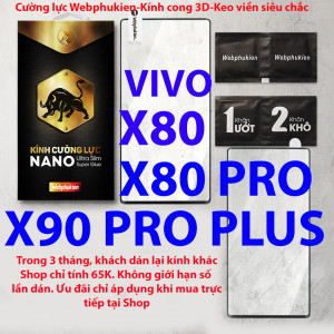 Kính cường lực Vivo X80, X80 Pro, X90 Pro Plus hiệu Webphukien