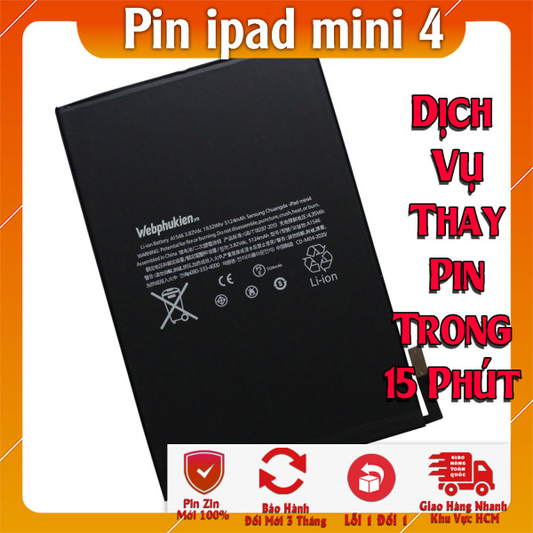 Pin iPad Mini 4 Model A1546 - 5124mAh Original Battery