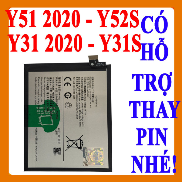Pin Webphukien cho Vivo Y51 2020, Y52S, Y31S, Y31 2020 Việt Nam B-O8 B-08 5000mAh