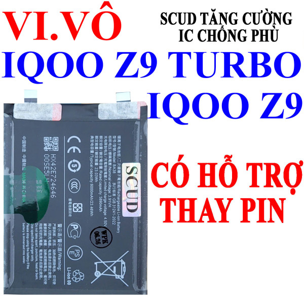 Pin Webphukien/SCUD cho Vivo IQOO Z9, IQOO Z9 Turbo BA38 6000mAh