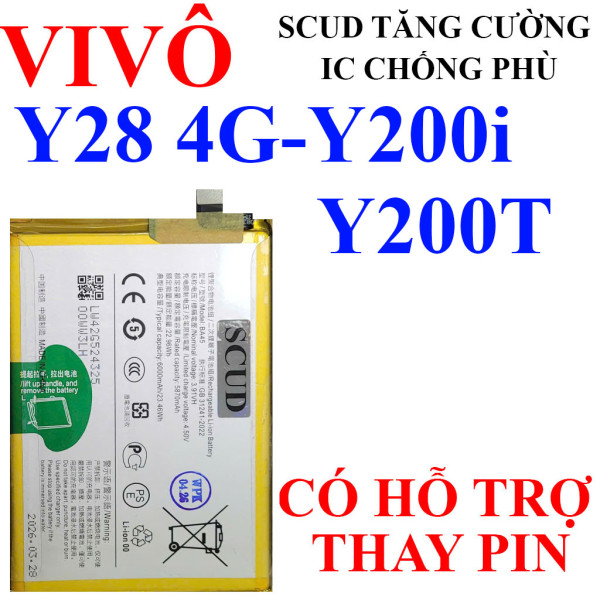 Pin Webphukien/SCUD cho Vivo Y28, Y200i, Y200T BA45 6000mAh