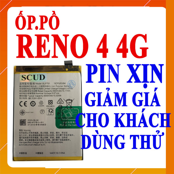Pin Webphukien cho Oppo Reno 4 4G Việt Nam - BLP791 4015mAh