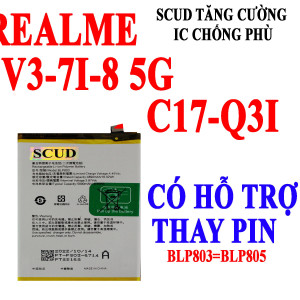 Pin SCUD/Webphukien cho Realme 7i, V3 5G, 8 5G, C17, Q3i Việt Nam - BLP803 BLP805 5000mAh