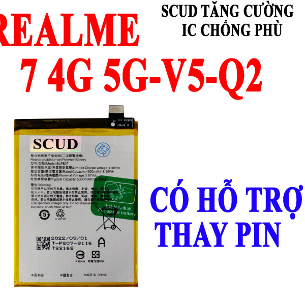 Pin SCUD/Webphukien cho Realme 7 4G 5G, Realme V5, Realme Q2 - BLP807 5000mAh
