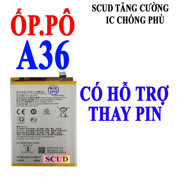 Pin Webphukien cho Oppo A36 - BLP879 5000 mAh