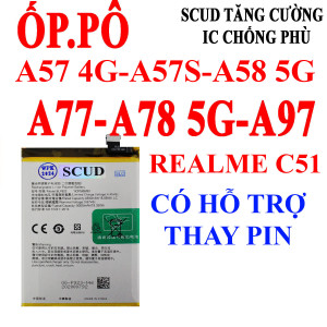 Pin Scud/Webphukien cho Oppo A57/A57S/A58/A77/A78 5G/A97/Realme C51 BLP923 5000 mAh