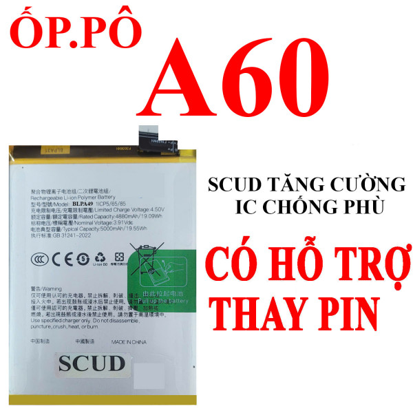 Pin SCUD/Webphukien cho Oppo A60 BLPA49 5000 mAh Việt Nam