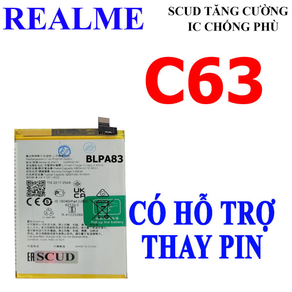 Pin SCUD/Webphukien cho Realme C63 BLPA83 5000 mAh Việt Nam