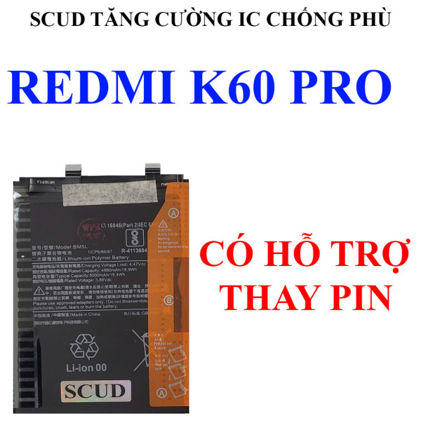 Pin SCUD/Webphukien cho Xiaomi Redmi K60 Pro BM5L 5000mAh