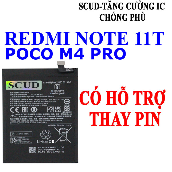 Pin Scud/Webphukien cho Redmi Note 11T/Poco M4 Pro BN5C 5000mAh