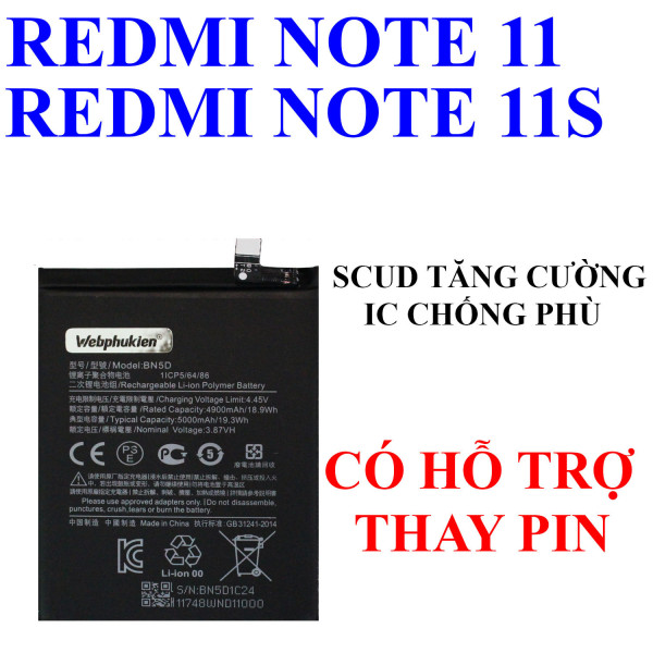 Pin SCUD/Webphukien cho Xiaomi Redmi Note 11S/Redmi Note 11 BN5D 5000 mAh Việt Nam