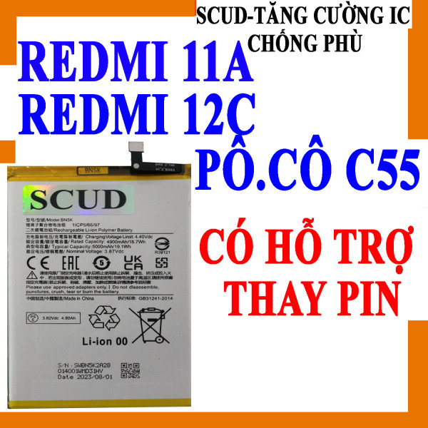 Pin Scud cho Redmi 12C, Redmi 11A, Poco C55 BN5K 5000mAh