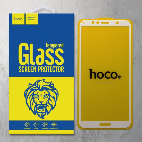 Miếng dán cường lực Huawei Honor 7A Y6 PRIME 2018 hiệu Hoco.tw Full màn hình (Trắng)