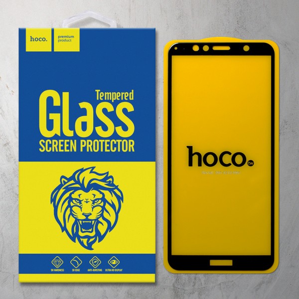 Miếng dán cường lực Huawei Honor 7A Y6 PRIME 2018 hiệu Hoco.tw Full màn hình (Đen)