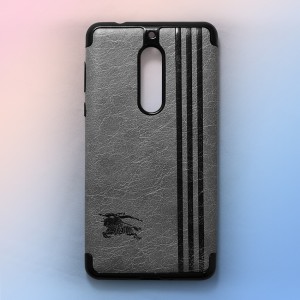Ốp lưng da Nokia 5 khắc hình Burberry (Xám)