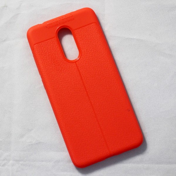 Ốp lưng Xiaomi Redmi 5 Auto Focus vân da (Cam)