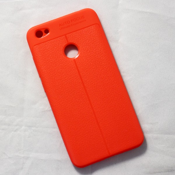 Ốp lưng Xiaomi Redmi Note 5A Prime Auto Focus vân da (Cam)