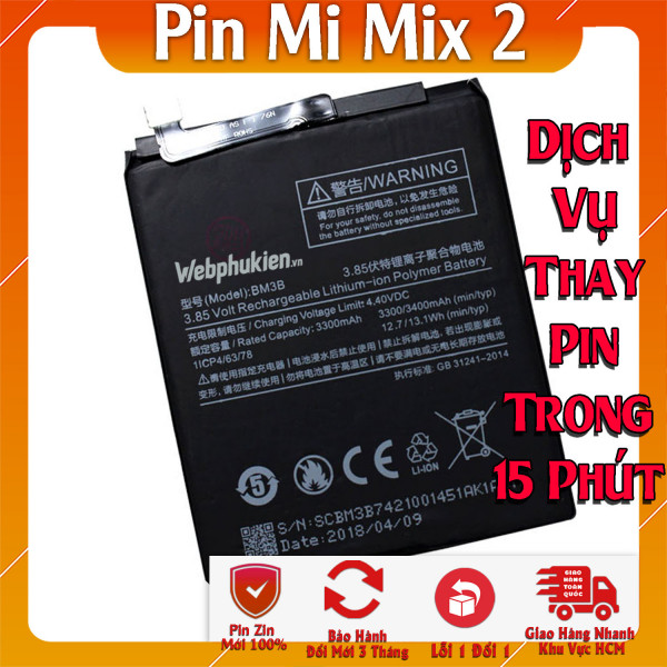 Pin Webphukien cho Xiaomi Mi Mix 2  Việt Nam (BM3B) - 3400mAh