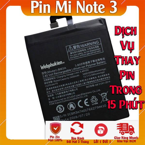Pin Webphukien cho Xiaomi Mi Note 3  Việt Nam BM3A  Việt Nam - 3500mAh