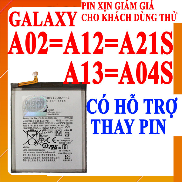 Pin Webphukien cho Samsung Galaxy A02, A21s, A12, A13, A04S Việt Nam EB-BA217ABY 5000mAh 