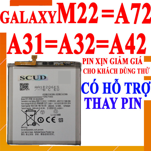 Pin Webphukien cho Samsung Galaxy A31, A32, A72, A42, M22 Việt Nam - EB-BA315ABY 5000mAh