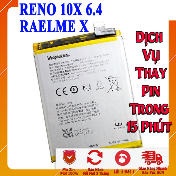 Pin Webphukien cho Oppo Reno 10X 6.4/Realme X Việt Nam BLP701 - 3765mAh 
