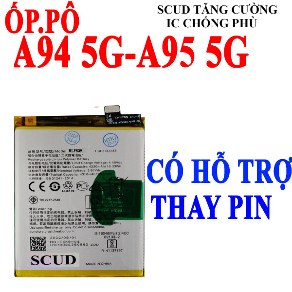 Pin SCUD/Webphukien cho Oppo A94 5G, A95 5G Việt Nam BLP839 - 4310mAh