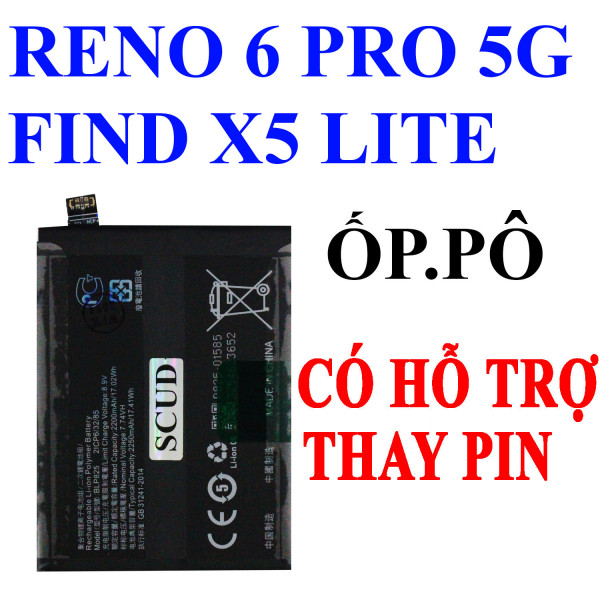 Pin Webphukien cho Oppo Reno 6 Pro 5G, Find X5 Lite - BLP855 4450 mAh