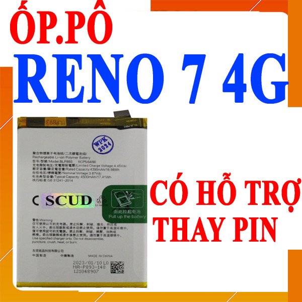 Pin Webphukien cho Oppo Reno 7 4G - BLP893 4500 mAh