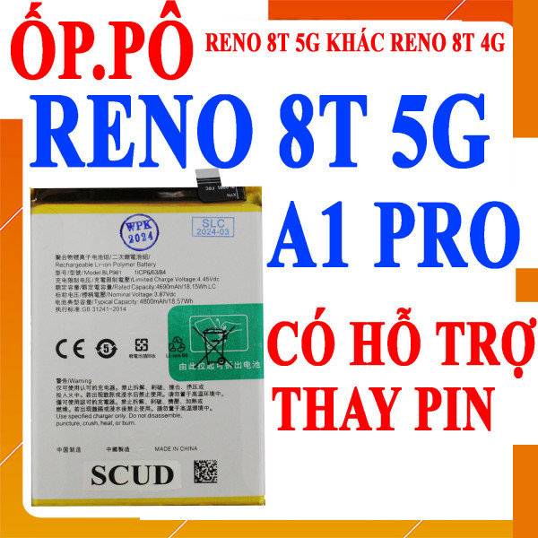 Pin Webphukien cho Oppo Reno 8T 5G, A1 Pro - BLP981 4800 mAh