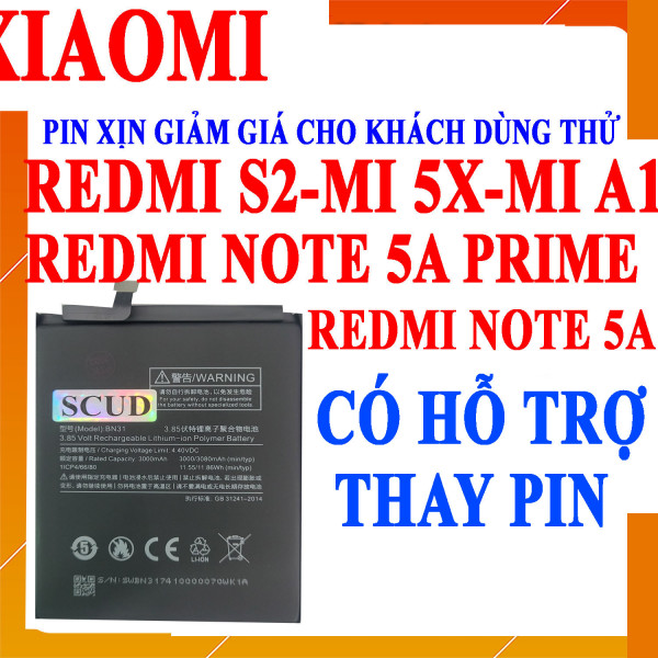 Pin Webphukien cho Xiaomi Redmi S2, Mi 5X, Mi A1, Redmi Note 5A, Redmi Note 5A Prime (BN31) - 3080mAh 