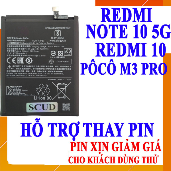 Pin Webphukien cho Xiaomi Redmi Note 10 5G, Redmi 10, Pocophone M3 Pro Việt Nam mã BN5A 5000 mAh
