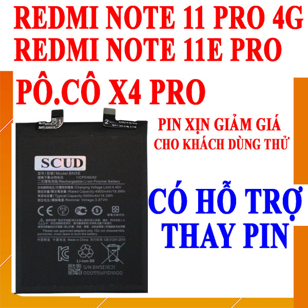 Pin Webphukien cho Xiaomi Redmi Note 11 Pro/Note 11E Pro/Poco X4 Pro BN5E 5000 mAh Việt Nam