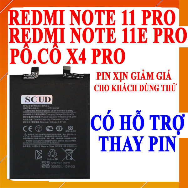 Pin Webphukien cho Xiaomi Redmi Note 11 Pro/Note 11E Pro/Poco X4 Pro BN5E 5000 mAh Việt Nam