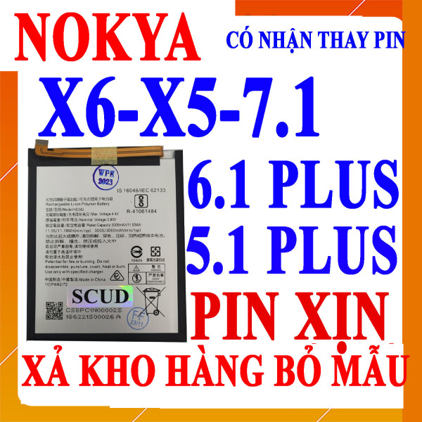 Pin Webphukien cho Nokia 6.1 Plus, Nokia 5.1, Nokia X6, Nokia 7.1, Nokia X5 Việt Nam HE342 - 3060mAh