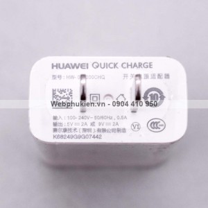 Cốc sạc Nhanh Huawei HW-059200CHQ 9V-2A chính hãng (chân dẹt) - Quick Charge 2.0