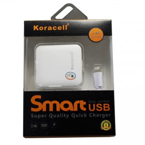 Bộ sạc nhanh iPhone Koracell SN-K-2.4A hỗ trợ sạc cho 2 thiết bị