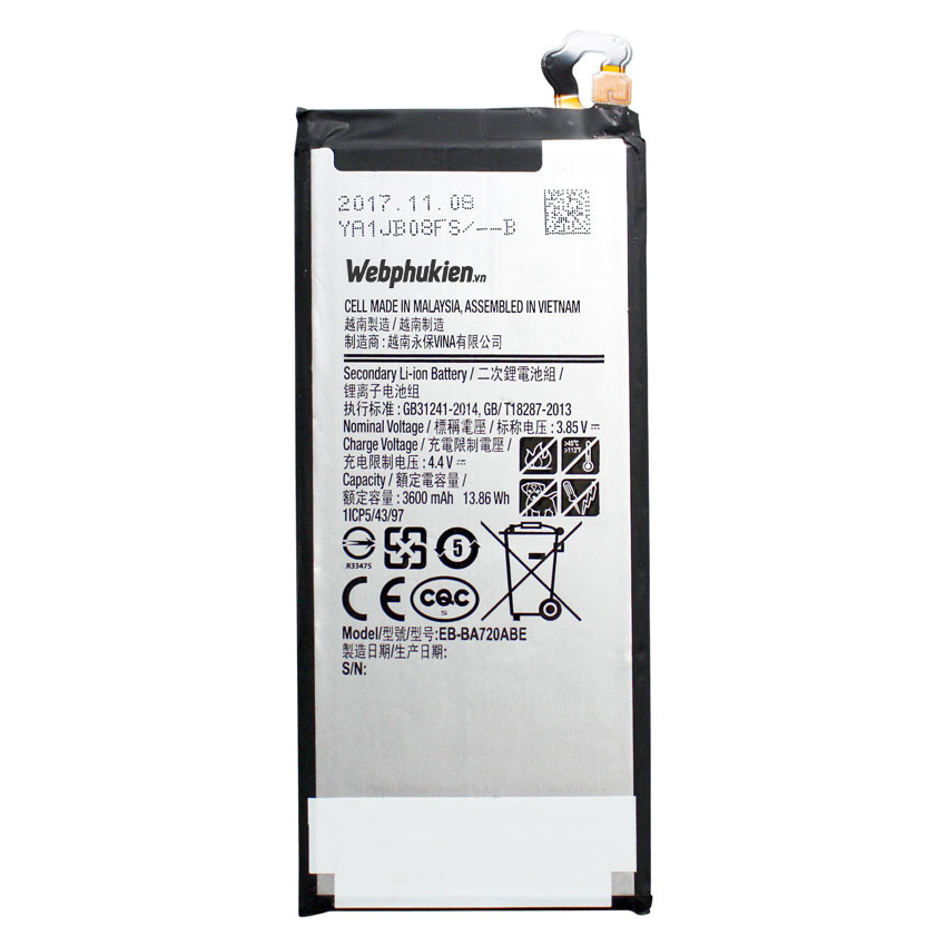 samsung j7 pro battery mah